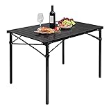 WOLTU Alu Tisch Campingtisch Buffettisch 104x69x70cm(LxBxH) zusammenklappbar und tragbar Reisetisch, hohe Tragfähigkeit und Stabilität, Schwarz CPT8134