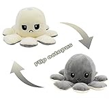 Kadunala Cute Octopus Babyspielzeug，Kleine gefüllte doppelseitige Flip-Oktopus-Puppe Tier Reversible Octopus Plüschpuppe Geschenke für Jungen, Mädchen und Liebhaber Familie, Freunde（Shining Blue）