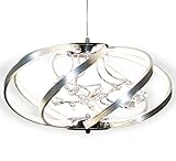 LED Deckenlampe Kristall Decken Pendel Leuchte Lüster Kronleuchter Silber Modern 46cm Neutralweiß Luxus Kugel Form Lewima M