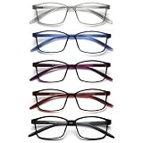 SKYWAY 5 Pack Lesebrille fur Herren Damen, Blaulicht blockierende Brillen, leichte Blendschutz-Computersp