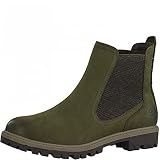 Tamaris Damen Stiefeletten, Frauen Chelsea Boots,lose Einlage,TOUCHit-Fußbett,Schlupfstiefel,flach,Boots,Stiefel,Bootee,Booties,Olive,40 EU / 6.5 U