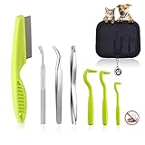 JSIN Zeckenzange, Zeckenpinzette, Edelstahl Zeckenentferner Set, Zeckenentfernung, Zeckenhaken für Hunde Katze Pferde Mensch Haustiere Menschenund Tier, Premium Tick Remover Set mit L