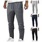 Jogginghose Herren Stretch Cargohose Regular Fit Cargo Hose Freizeithose mit Reißverschluss Tasche Slim Pants Business Casual Sporthose Outdoor Loose Tunnelzug Herrenhose Solid Herbst Winter S