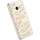 Ysimee Hülle kompatibel mit Samsung Galaxy Xcover 4 Handyhülle, Transparent Weiche Silikon Schutzhülle Malerei Muster Blumen Design [Crystal Klar] TPU Bumper Dünne Stoßfeste Hülle, Blume -4