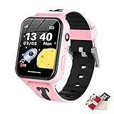 TORRYZA Kinder Smartwatch,Kind Uhr Telefon mit SOS Intelligente Touchscreen Spiel Kamera Voice Chat Wecker für Jungen Mädchen Student Geschenk（A2-Rosa）