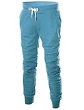 Ohoo Herren Trainingshose Slim Fit Lightweight Active Sweatpants, Dca003-sky blue, M