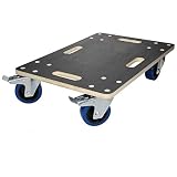 ECD Germany Transportroller mit 2x Feststellbremse 40 x 60 cm bis 800kg Siebdruckplatte - PP-Räder Rollbrett Möbelroller Transporthilfe für Umzug Möbel-Transport Möbelhund Rollwagen Roller Transp