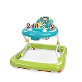 Bright Starts, Giggling Safari, Lauflernhilfe mit Spielzeuge, Perlenschiebespielzeug, 3 Höheneinstellungen, Lauflernwagen mit hoher Rückenlehne, zusammenklappbare, grün / blau, Kinder ab 6 M