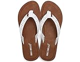 ARRIGO BELLO Flip Flops Damen Zehentrenner Aushöhlen Elegante Badelatschen PU Leder Sommer Hausschuhe Indoor Outdoor Beach Pool Größe 36-41 (Weiß, Numeric_39)