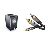 Canton AS 85.3 SC Leistungsstarke Aktiv-Subwoofer (200/280W) schwarz & KabelDirekt - Cinch Audio Y-Kabel - 5m - (Koaxialkabel geeignet für Verstärker, Stereoanlangen, HiFi Anlagen, 1 Cinch zu 2 Cinch)