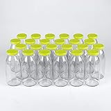 Flaschenbauer - 24 Leere Glasflaschen 250 ml weiß mit Schraubverschluss TO43 0,25l - Zum selbst befüllen von Milchflaschen, Saftflaschen, Smoothie Flaschen (hellgrün)