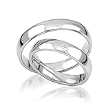 2x Palladium Eheringe Partnerringe Trauringe Verlobungsringe inkl. Gravur und Steine PDJC01-950
