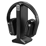 Thomson Digitaler Over-Ear Funk-Kopfhörer (z.B. für TV/HiFi/Smartphone/Tablet/PC/Laptop, mit Ladestation, kabellose Reichweite 20m) Wireless Stereo Headphones, Fernseh-Kopfhörer schw