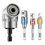 KAILEE 3 teilig Stecknussadapter Akkuschrauber Nuss Adapter Socket Steckschlüssel Nuss Set und 1 Stücke 105° Angle Halter Winkelschrauber Vorsatz Adapter 1/4 Zoll Sechskantiger G