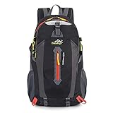 JSX Wanderrucksack mit 40 l großem Fassungsvermögen, wasserdicht, für Camping, Wandern, Wandern, 5 Farben, geeignet für Männer und Frauen, schw