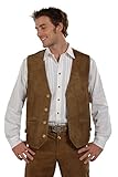 Almsach Herren Trachten Lederweste Hellbraun 'Manfred', REHBRAUN (Hellbraun), 46
