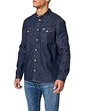Tommy Jeans Herren TJM Western Denim Shirt Hemd, Dunkles Indigoblau, L
