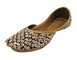 Step n Style Jooti Juti Punjabi Jutti Ethnische Mojari Perlen Schwarz Kunden Designer Pakistani, Schwarz (schwarz), 40 EU