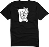 T-Shirt D576 T-Shirt Herren schwarz mit farbigem Brustaufdruck Farbe nach Wahl XXL - Design Tribal Comic - abstrakte Grafik - Mafia Totenkopf mit Zigarre und H