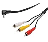 PremiumCord Klinke auf Cinch Video HQ Kabel, Länge 1, 5m, 4-polig Klinkenstecker 3, 5mm auf 3X Cinch RCA Stecker, Video Verbindungskabel, Jack zu RCA, geschirmt, Farbe schw