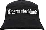 Westdeutschland Fischerhut - Altdeutsch - Bedruckt - Bucket Hat Anglerhut Hut L/XL Schw