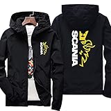 wasserdichte Regenjacke für Herren - Scania 3D-Druck Kapuzen-Sweatshirt Leichter atmungsaktiver Regenmantel Pullover zum Wandern Reisegeschenk