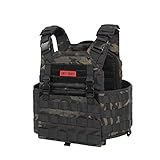 OneTigris Griffin AFPC Airsoft Weste Quick Release Taktische Carrier Weste Atmungsaktiv Brustschützer für CS Paintball |MEHRWEG Verpackung (MC Schwarz)