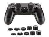 CONTROLLER PLANET® PRO-Aiming Stick Aufsätze [10er Set] für PS4/PS5 (Schwarz) | Analogstick Schutzkappen Thumbstick Grips + erhöhte Controller Aufsätze für b