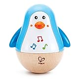 Hape Stehauf-Pinguin | Farbiger Stehauf-Pinguin mit Melodie, Stehauf-Spielzeug für Kinder im Alter von 6 M