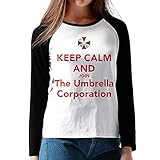 Womens Raglan Sleeve Tee Shirts Resident Evil Print Baseball T-Shirt T-Shirts & Hemden(XX-Large)