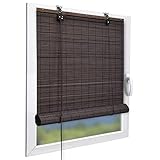 Sol Royal Bambusrollo 110 x 160cm SolDecor B86 - Sichtschutz Fenster Rollo Ohne Bohren - Raffrollo Bambus Inkl Klemmfix Träger - Holzrollo Natur mit Kindersicherheitsclip - B