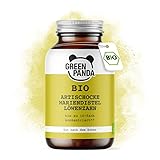 GREEN PANDA® Bio Artischocken Kapseln mit Mariendistel und Löwenzahn,120 vegane Artischocken Kapseln hochdosiert (10-fach) im Glas-Behälter, Mariendistel Artischocke Löwenzahn Komplex