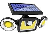 NewRed Store LED Sonnenwandlicht Prise Bewegungssensor 3 Köpfe Flutlicht Wasserdichte Außenstraßenlicht for Garten Dekor Sicherheitslichter ( Color Temperature : 6500 K , Emitting Color : 83COB )