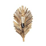 Dekorative Wandlampe Treibholz Blatt Design Holzlampe Wandleuchte Flur Wohnzimmer S