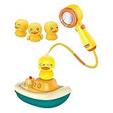 liujuan Niedliche elektrische gelbe Ente Dusche Badespielzeug Sommerente Badespielzeug Wasserspray Wasserspiel Badewanne Sprinkler Spielzeug fü