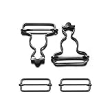 Trimming Shop 40mm Metall Dungaree Schnallen mit Rechteck Schieber Verbindungen für Hosenträger,Hand Taschen,Jacken, Kinder Latzhose, DIY Bekleidung, Pinafore Kleider, Rotguss - Aus Rotguss, 2p