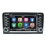 Autoradio Stereo, ZLTOOPAI Für Audi A3 S3 RS3 Doppel 2 Din 7 Zoll Digital Multi-Touchscreen Autoradio GPS Radio DVD-Player mit Freikarte Rückfahrkamera Removal T