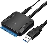 SATA auf USB 3.0 Kabel, SATA III Festplattenadapter, Konverter für 3,5/2,5 Zoll HDD/SSD mit Deutschland-Standard-Stecker, 43,2 cm (17 Zoll) (unterstützt UASP)