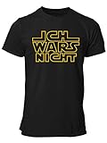 clothinx Ich Wars Nicht T-Shirt Männer - Sprüche Shirt Herren Schwarz/Gelb Größe XL