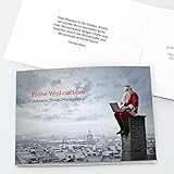 5 Weihnachtskarten PERSONALISIERT Stilles Örtchen mit Text und Logo für Mitarbeiter, Geschäftsp