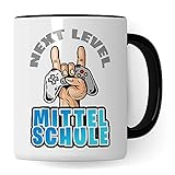 Mittelschule 5. Klasse Tasse | Geschenk Schulwechsel Grundschule Hauptschule Übergang | Geschenkidee Übertritt Mittelschüler Einschulung | Kakaobecher Schule Schüler Jungen B