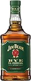 Jim Beam Rye Whiskey, würziger Geschmack mit kräftigem Roggenaroma, 40% Vol, 1 x 0,7