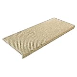 Mirui Treppenstufe Treppenteppichmatten Sisal Treppen Pads Self Adhesive Nicht Beleg Massivholz Treppe Osmanen Startseite 15er (Color : 01, Size : 30 in x 9 in)