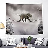 YYRAIN Nordic Druck Farbe Elefant Wandteppich Zuhause Wohnzimmer Hängetuch Kinderzimmer Wandaufkleber Schlafzimmer Dekoration Hängetuch 150x100cm B