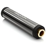 deleyCON Stereo Audio Klinken Kupplung Adapter - 3,5mm Klinken Buchse zu 3,5mm Klinken Buchse - Metall - Vergoldet - Schw