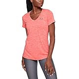 Under Armour Damen Kurzärmliges & Atmungsaktives Laufshirt Für Frauen, Ultraleichtes T-Shirt Mit Loser Passform TechV Twist Gym, Rot, SM, 1258568-628