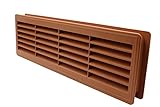 Vent Systems Türluftregister – zweiseitige Türlüfter – Lüftungsgitter für den Innenbereich – für Badezimmer, Schrank, Garage durch die Tür – Farbe: Braun – 46 x 13,5 cm (44 x 12 cm)