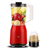 YXXHM- Standmixer Smoothie Maker, 2-in-1-Mixer 250 W, Professioneller Blender für die Küche, 1,5-l-Behälter, mit Becher, 2 Geschwindigkeiten+Pulse, 22.000 U/