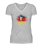 Biathlon Deutschland V-Ausschnitt T-Shirt | Geschenk für Wintersportfans Damen V-Neck S