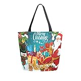 Mnsruu Handtasche für Weihnachten, Urlaub, Neujahr, Lebensmittel, wiederverwendbar, für Damen, groß, legerer Handtasche, Schultertasche für Einkaufen, Lebensmittel, Reisen im F